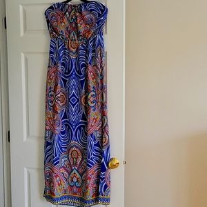 Strappless Empire Waist Maxi Dress